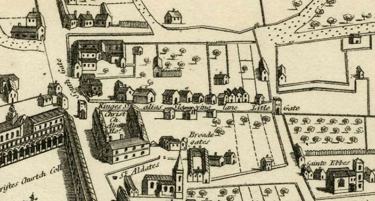 South Gate on Agas' map of 1578