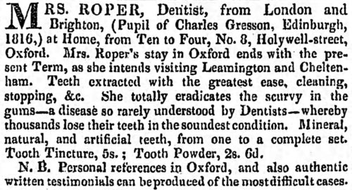 Lady dentist 26 Nov 1836