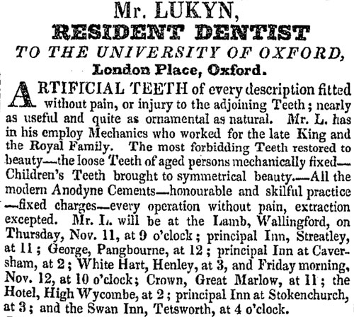 Lukyn advertisement of 1831
