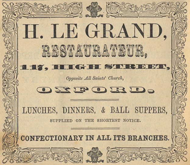 Advert for Le Grand in 1854 directory