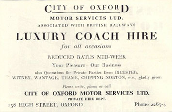 City of Oxford Motor services ad