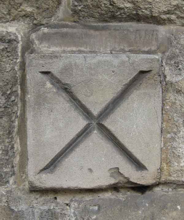 Boundary marker on All Souls College