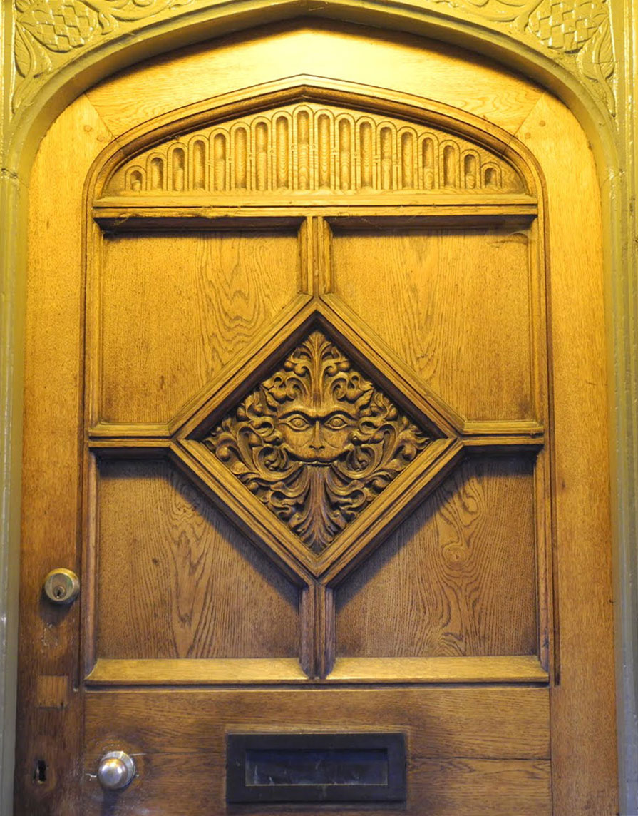 Door with green man