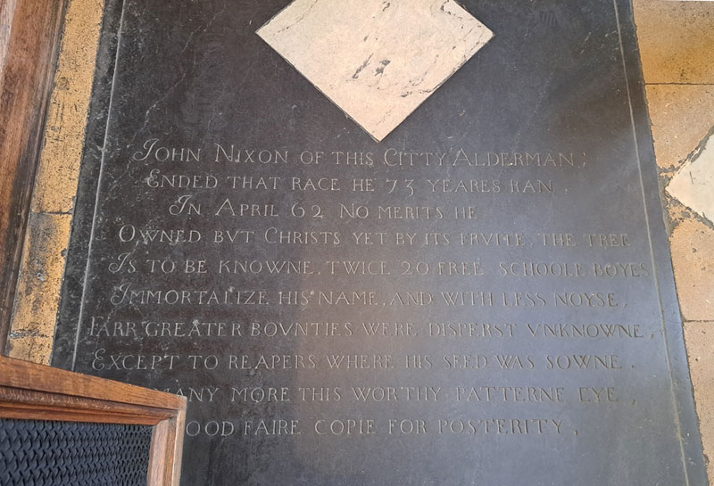 John Nixon's tomb in St Mary-the-Virgin Church