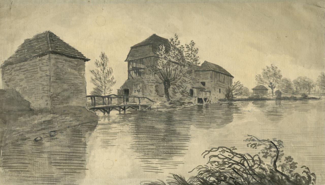 Weirs Paper Mill painted by William Crotch