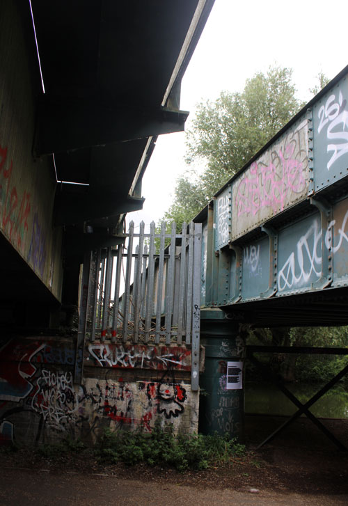The gap between the two bridges