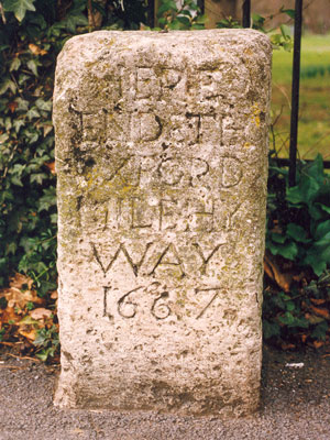 Mileway stone at Cheney Lane