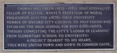 Plaque on City of Oxford Boys' School