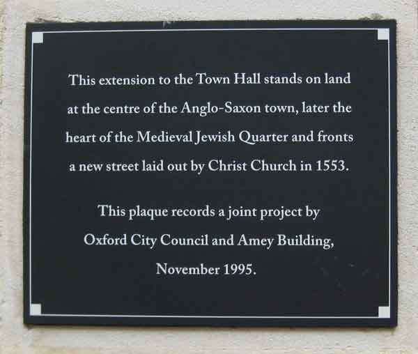 Inscription in Blue Boar Street