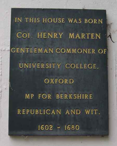 Colonel Henry Marten, 3 Merton Street