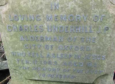 Detail of Underhill grave