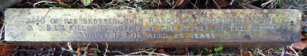 John Lowe inscription