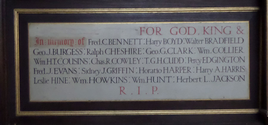 Left side of St Paul memorial