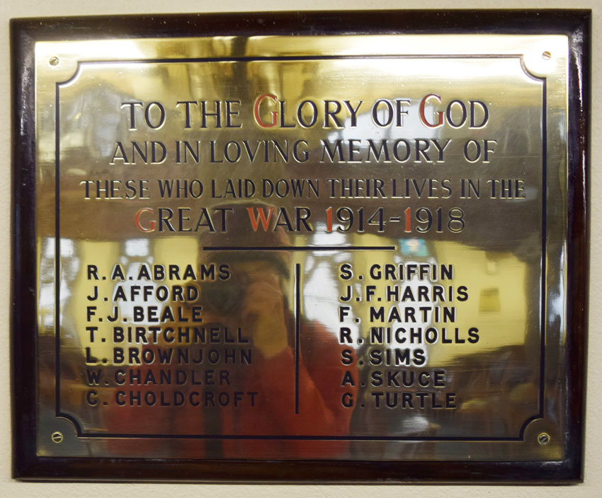 St Peter-le-Bailey World War I memorial