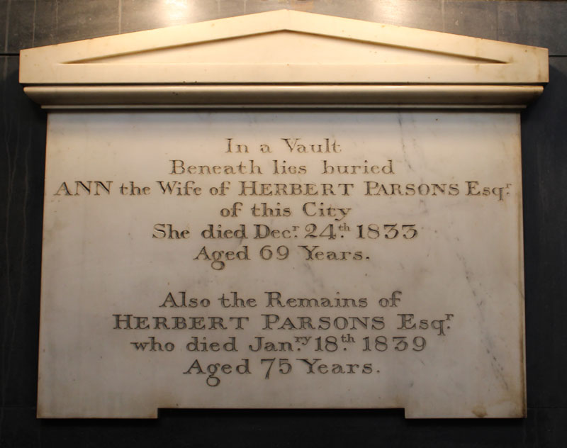 Tablet to Herbert Parsons and wife