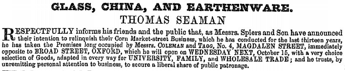 Seaman's notice of removal to Magdalen Street