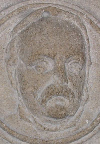 Stone head of Saunders