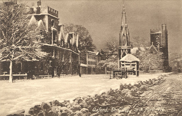 St Giles in the snow in 1908