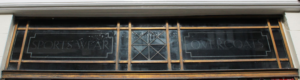 Inscription on glass of 24 & 26 George Street