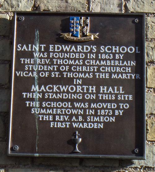 St Edward's new plaque