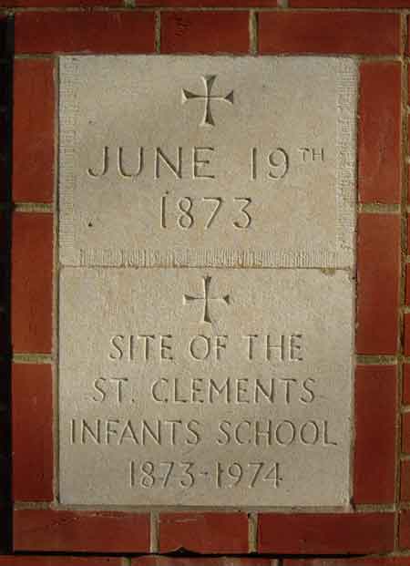 Inscription re St Clement's Infant School