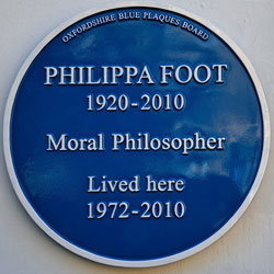 Blue plaque to Philippa Foot
