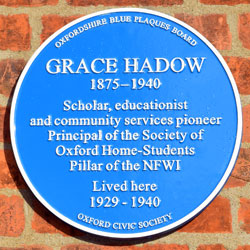 Hadow blue plaque
