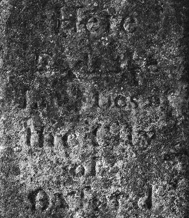 Detail from front of stone