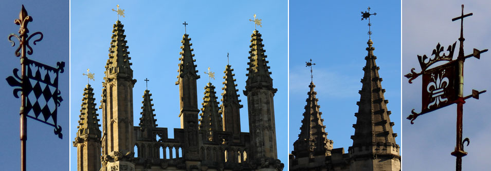 Magdalen College Tower and two other pennants
