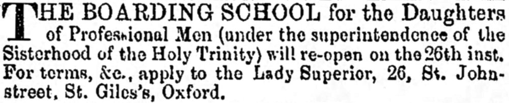 Boarding school advertisement
