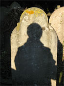 Shadow on headstone